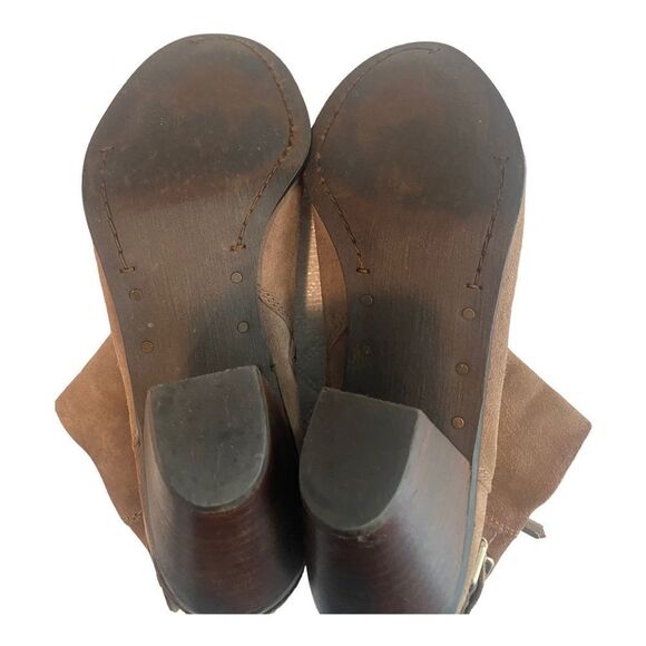 Sam Edelman Womens 7.5 Lucca Suede Buckle Ankle  Booties Boots Brown 2.5" Heel - Picture 6 of 13